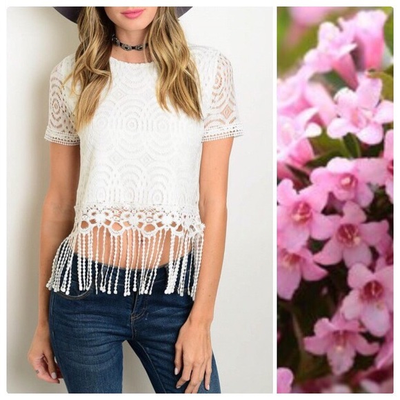 littlegypsie Tops - *TAKING DOWN* Antique Lace & Fringe Festival Top